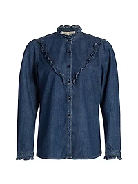 Marcela Denim Ruffled Shirt