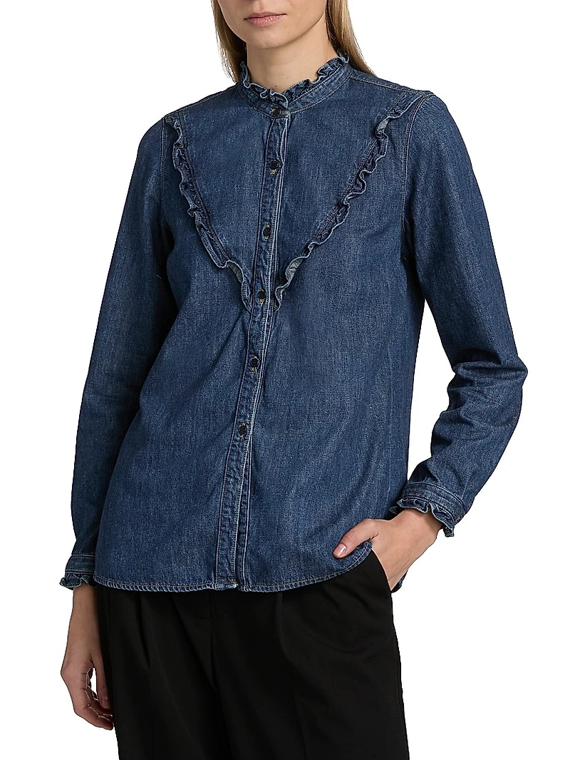 Marcela Denim Ruffled Shirt