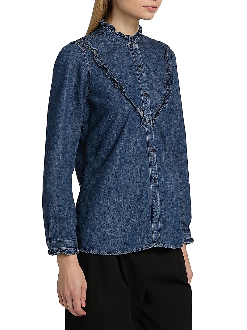 Marcela Denim Ruffled Shirt