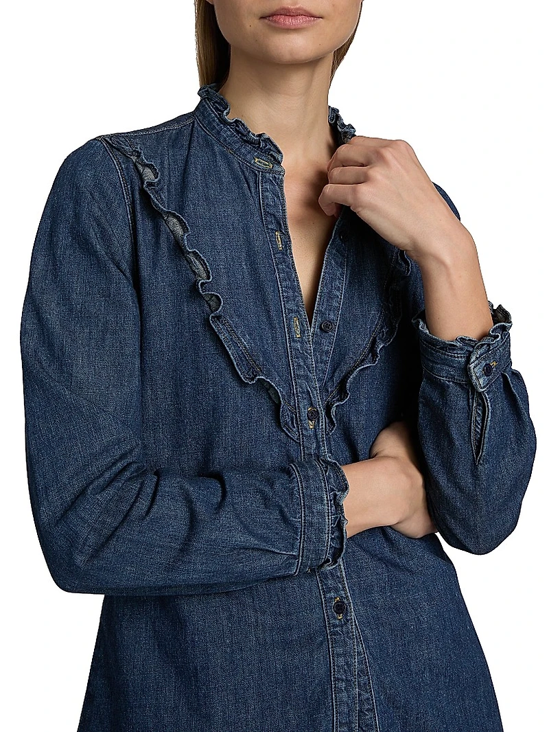Marcela Denim Ruffled Shirt