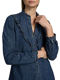 Marcela Denim Ruffled Shirt