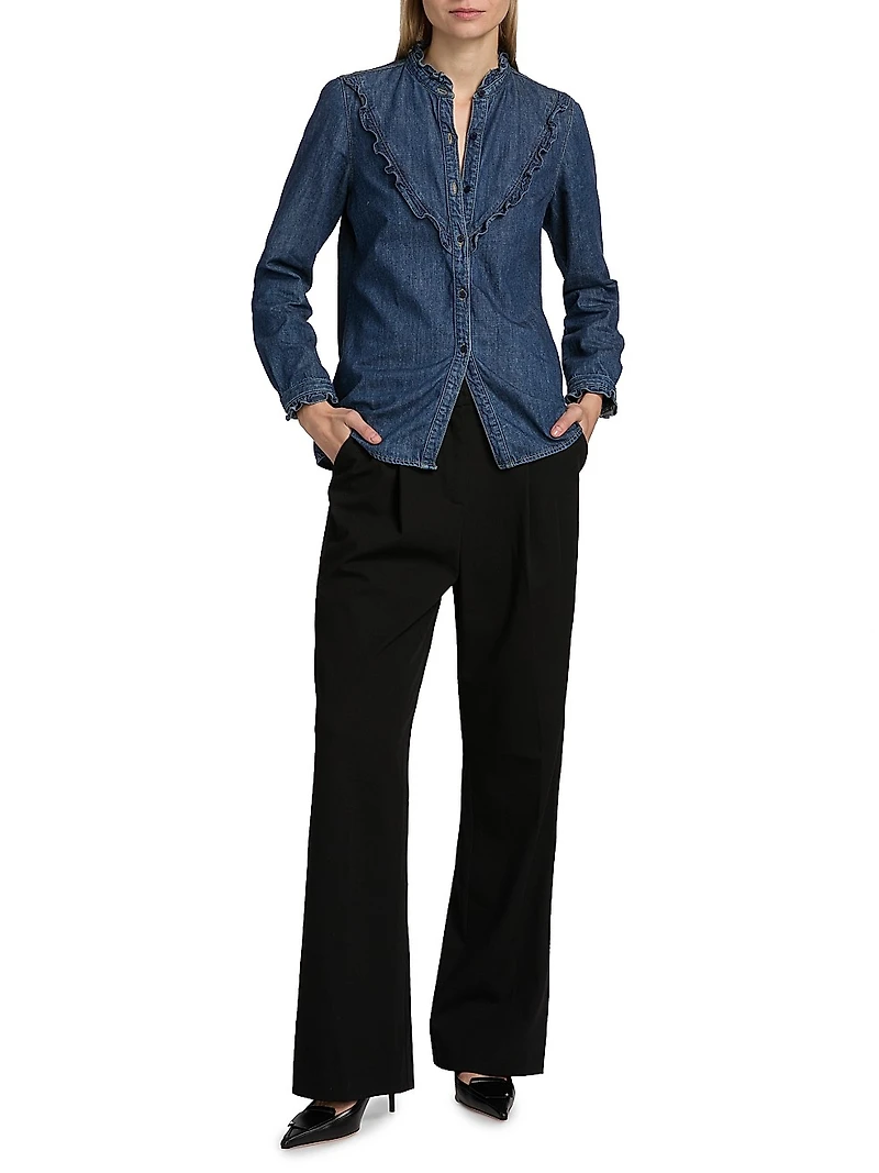 Marcela Denim Ruffled Shirt