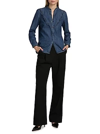 Marcela Denim Ruffled Shirt