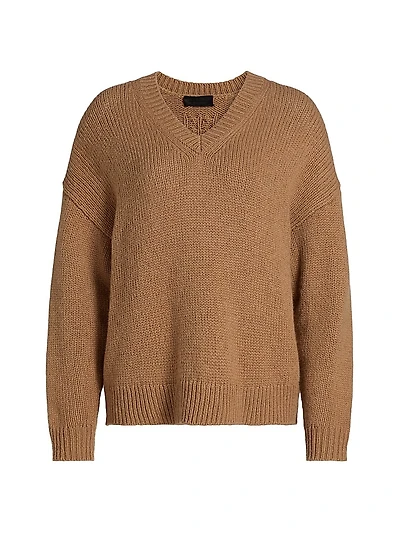 Shagan Camel Hair V-Neck Sweater