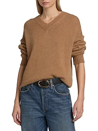Shagan Camel Hair V-Neck Sweater