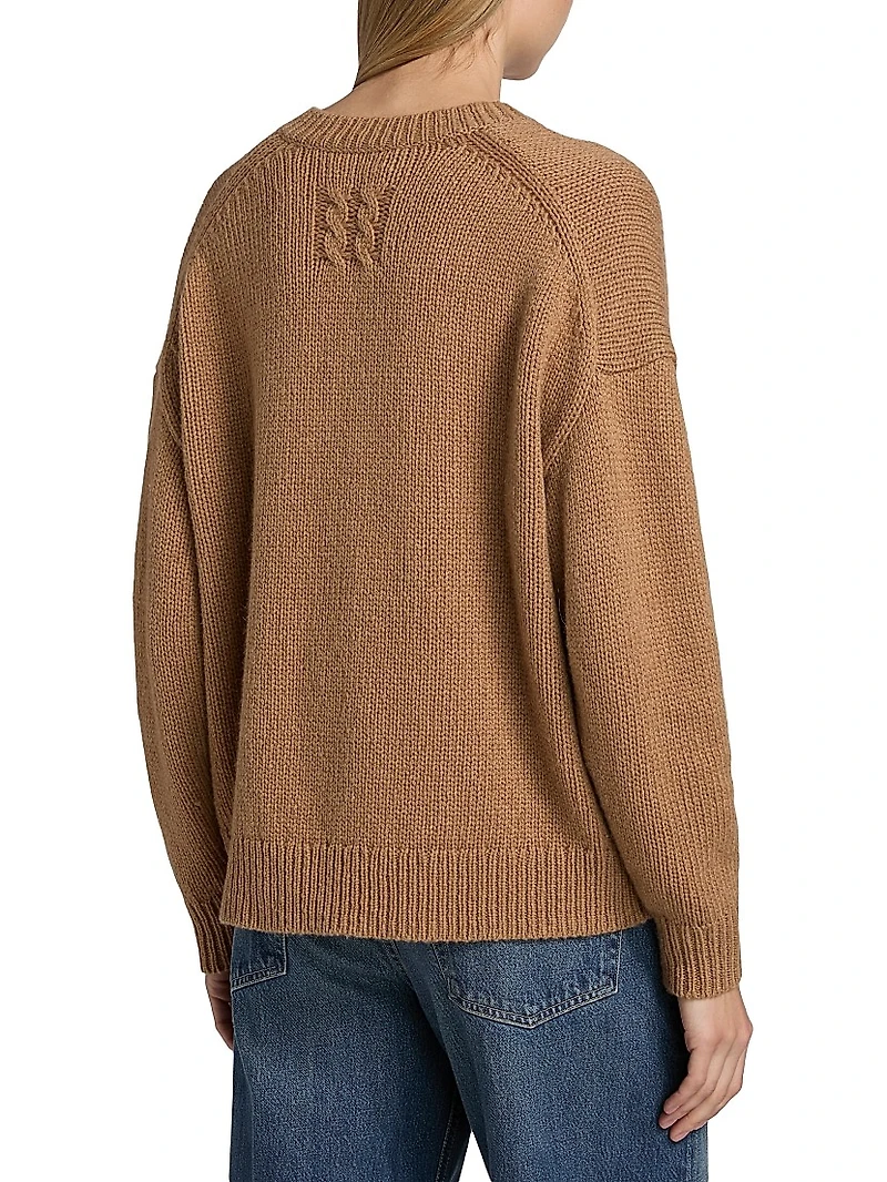 Shagan Camel Hair V-Neck Sweater