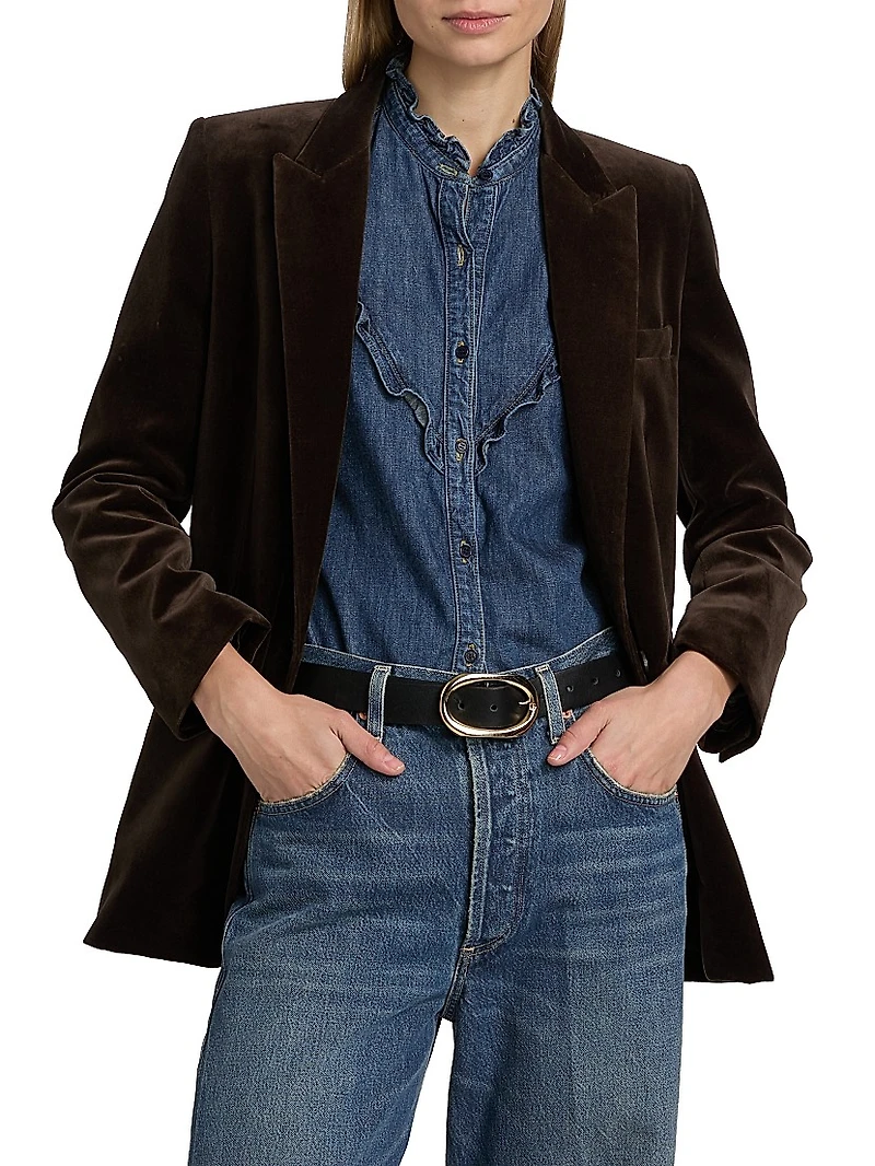 Diane Stretch-Velvet Blazer