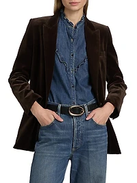 Diane Stretch-Velvet Blazer