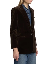 Diane Stretch-Velvet Blazer