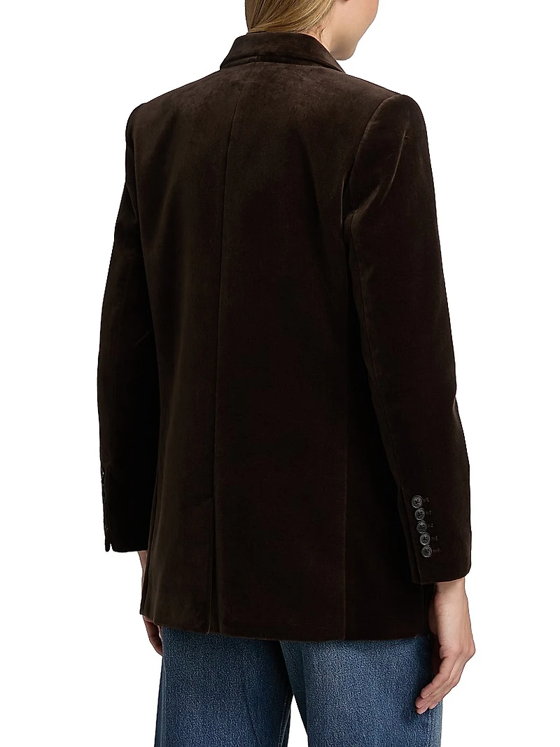 Diane Stretch-Velvet Blazer