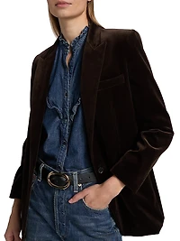 Diane Stretch-Velvet Blazer