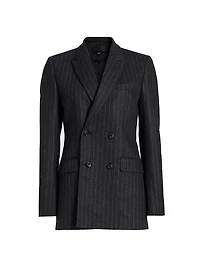 Davis Pinstriped Wool Double-Breasted Blazer