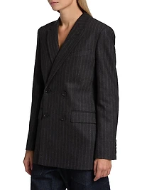 Davis Pinstriped Wool Double-Breasted Blazer