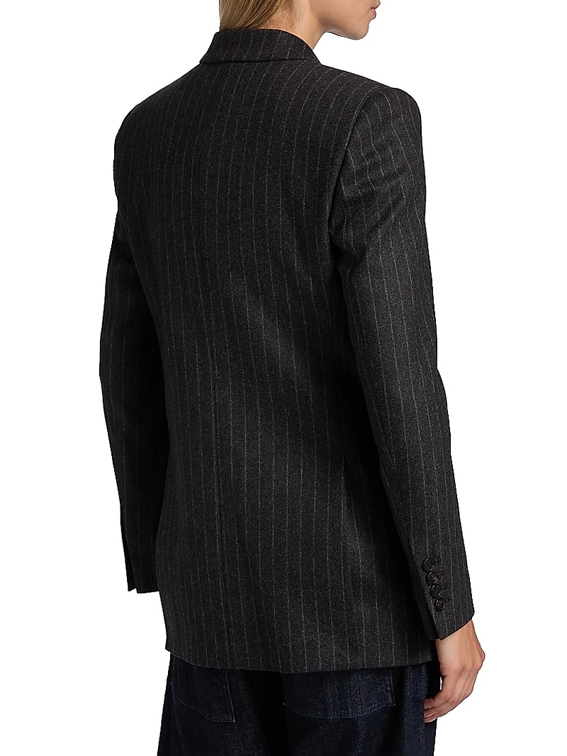 Davis Pinstriped Wool Double-Breasted Blazer