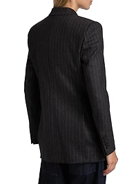 Davis Pinstriped Wool Double-Breasted Blazer