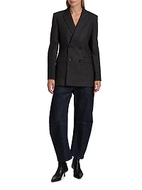 Davis Pinstriped Wool Double-Breasted Blazer