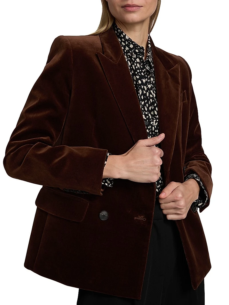 Veda Stretch Velvet Tailored Jacket