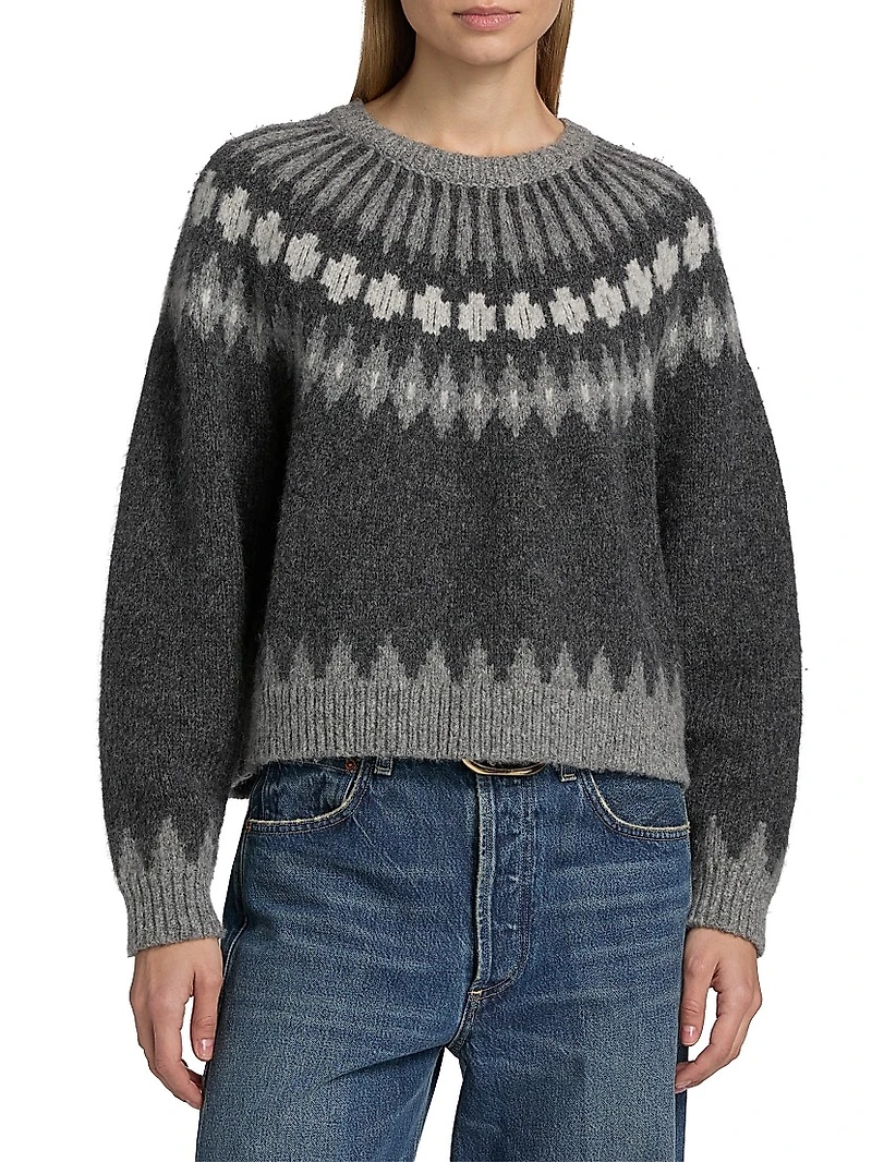 Alena Alpaca Fair Isle-Style Sweater