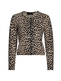 Keelah Animal-Print Cashmere Cardigan