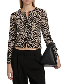 Keelah Animal-Print Cashmere Cardigan