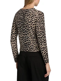 Keelah Animal-Print Cashmere Cardigan