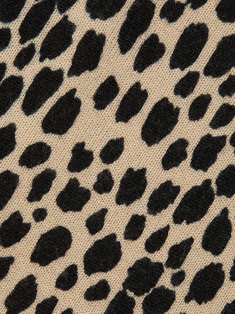 Keelah Animal-Print Cashmere Cardigan