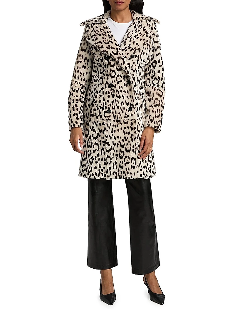 Crystal Leopard Print Duster Coat