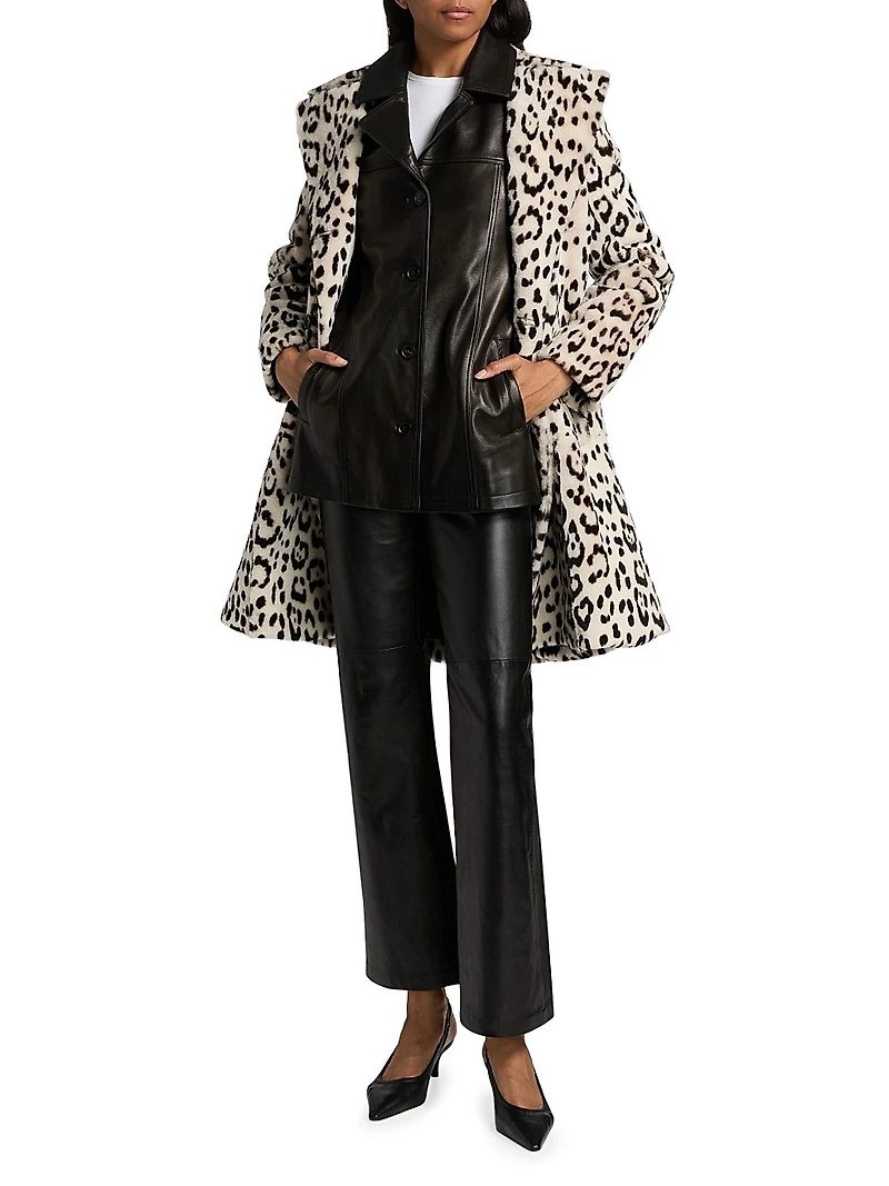 Crystal Leopard Print Duster Coat