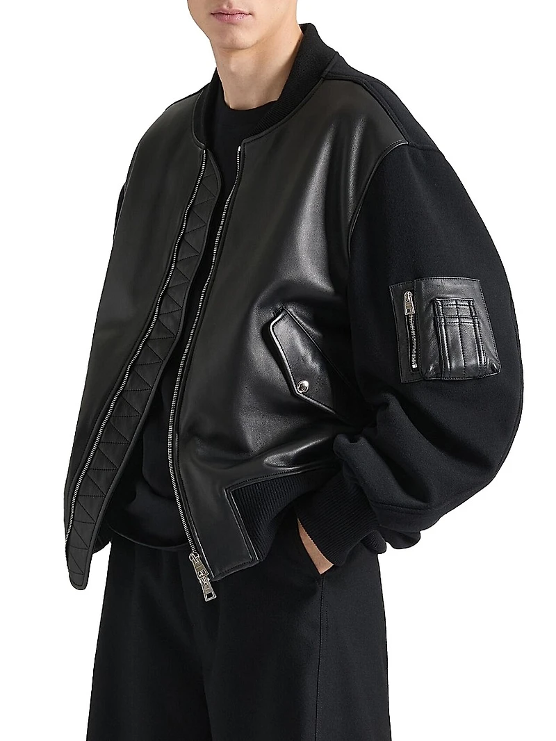Bomber Nappa Leather and Wool