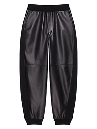 Jogger Pants Leather and Wool