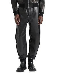 Jogger Pants Leather and Wool