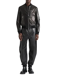 Jogger Pants Leather and Wool