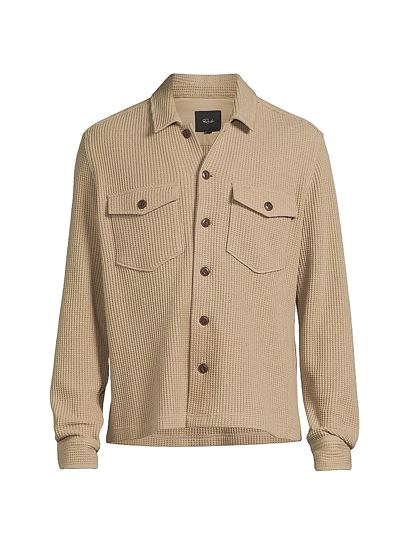Wells Waffle-Knit Cotton-Blend Shirt