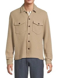 Wells Waffle-Knit Cotton-Blend Shirt