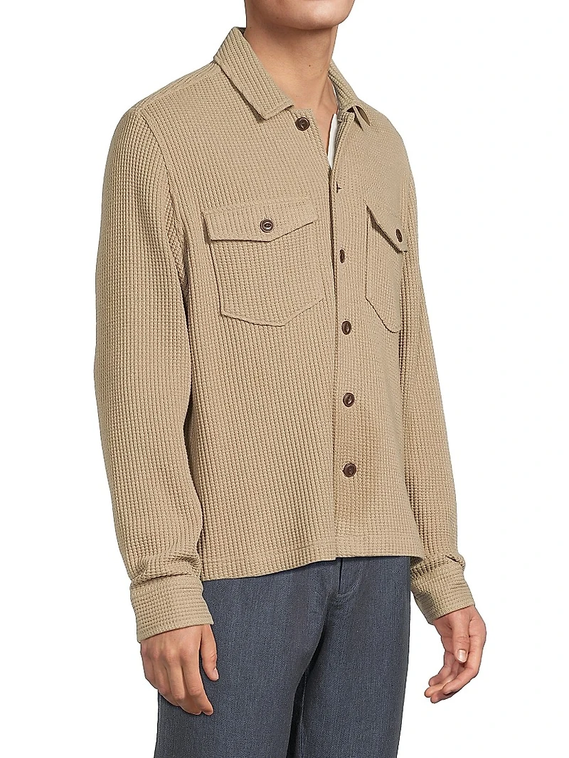 Wells Waffle-Knit Cotton-Blend Shirt