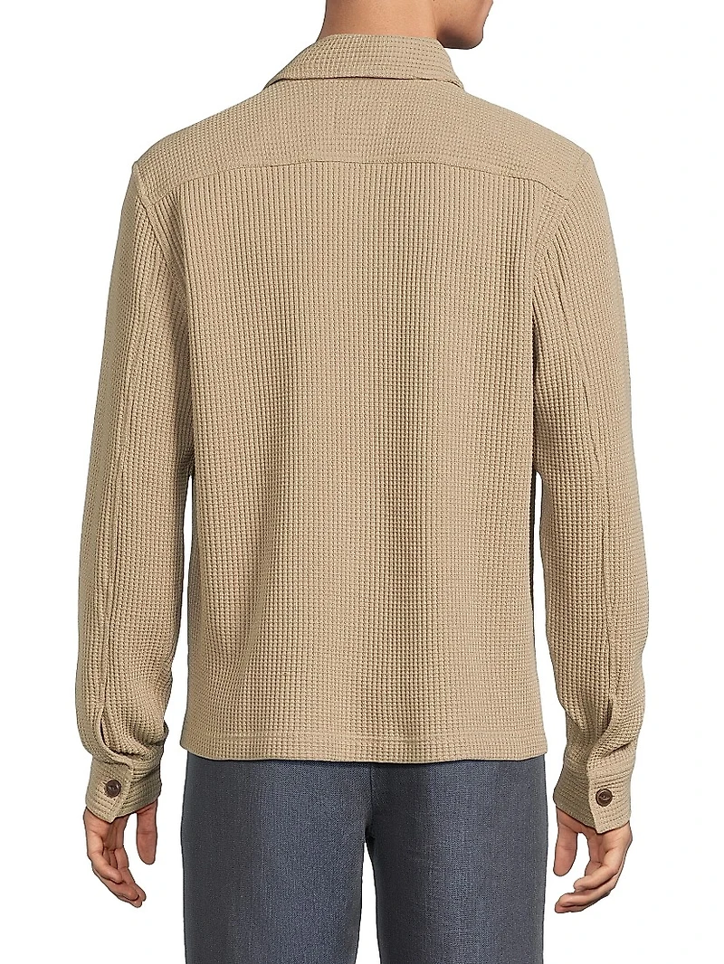 Wells Waffle-Knit Cotton-Blend Shirt