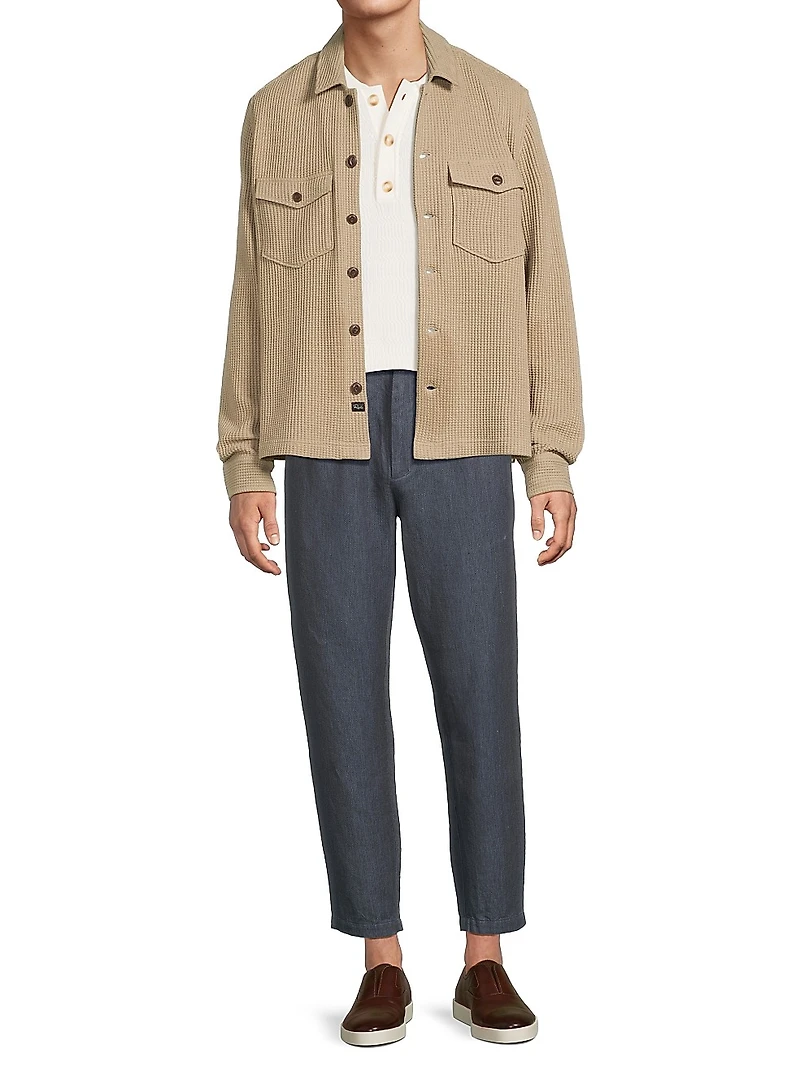 Wells Waffle-Knit Cotton-Blend Shirt