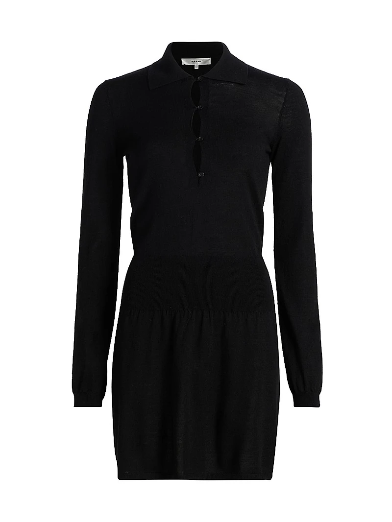 Smart Merino Wool Polo Minidress