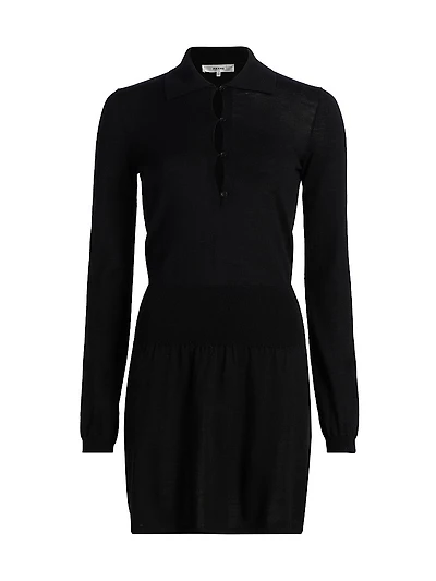 Smart Merino Wool Polo Minidress