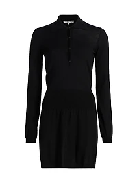 Smart Merino Wool Polo Minidress