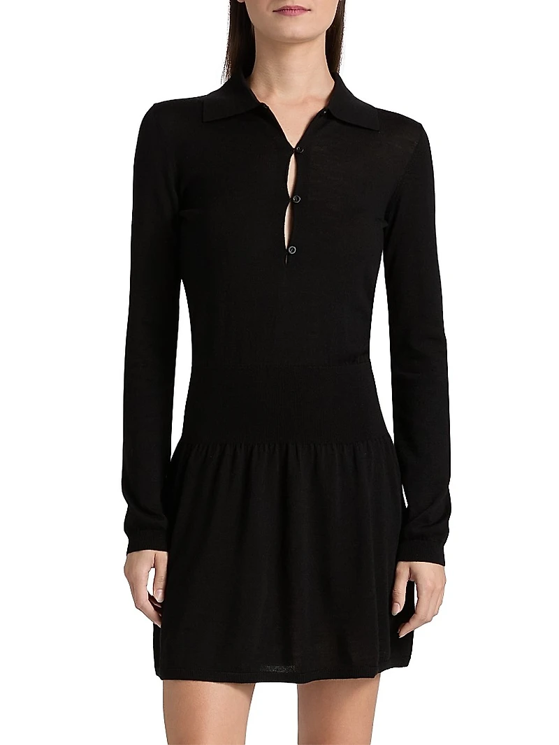 Smart Merino Wool Polo Minidress
