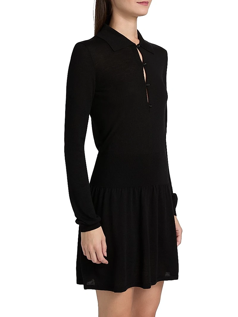 Smart Merino Wool Polo Minidress