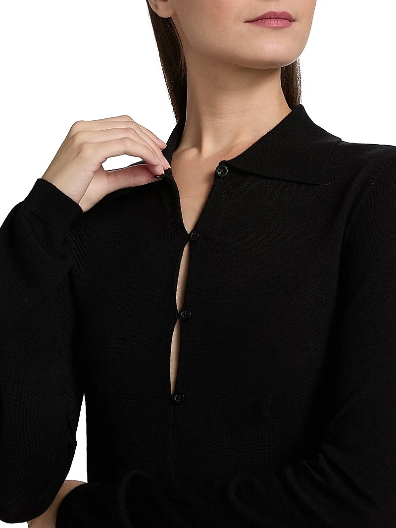 Smart Merino Wool Polo Minidress