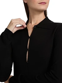 Smart Merino Wool Polo Minidress