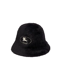 EKD Embroidered Faux-Fur Bucket Hat