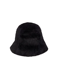 EKD Embroidered Faux-Fur Bucket Hat