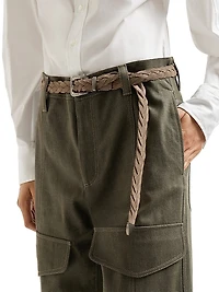 Braided Leather Belt with Monili