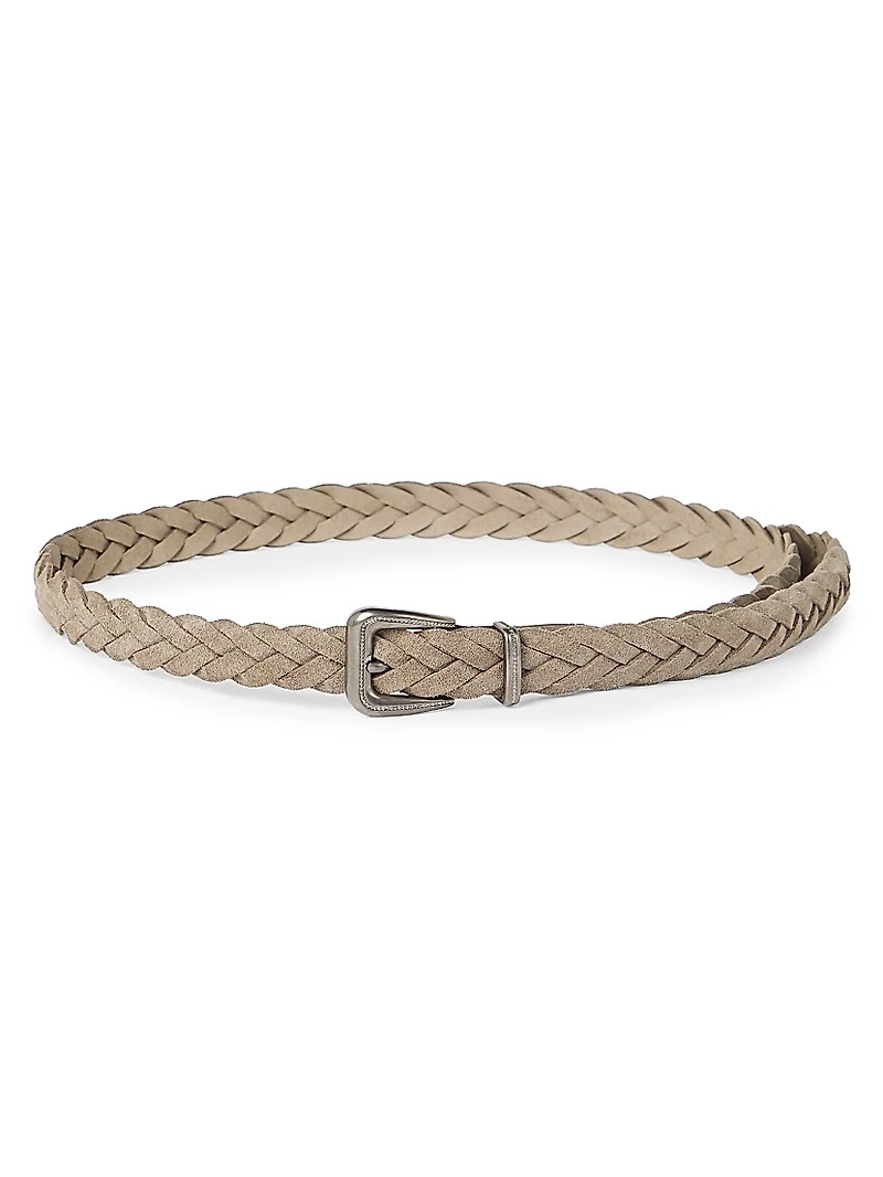 Braided Leather Belt with Monili