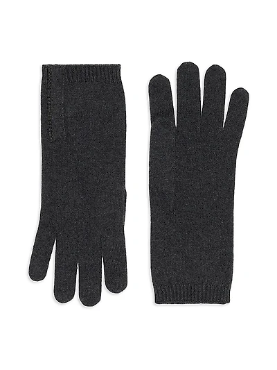 Cashmere Knit Gloves with Monili