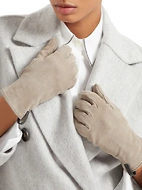 Suede Gloves with Monili